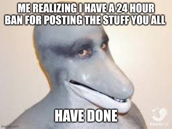 Mod abuse | ME REALIZING I HAVE A 24 HOUR BAN FOR POSTING THE STUFF YOU ALL; HAVE DONE | made w/ Imgflip meme maker