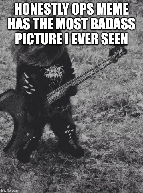 Black Metal Cat | HONESTLY OPS MEME HAS THE MOST BADASS PICTURE I EVER SEEN | image tagged in black metal cat | made w/ Imgflip meme maker