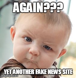 Skeptical Baby Meme | AGAIN??? YET ANOTHER FAKE NEWS SITE | image tagged in memes,skeptical baby | made w/ Imgflip meme maker