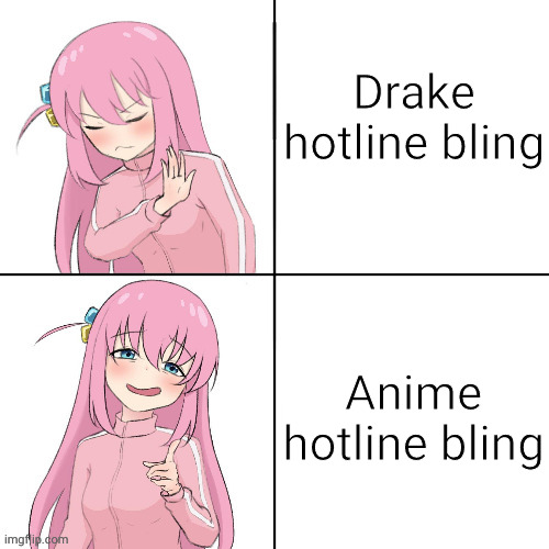 anime hotline bling | Drake hotline bling; Anime hotline bling | image tagged in anime hotline bling | made w/ Imgflip meme maker