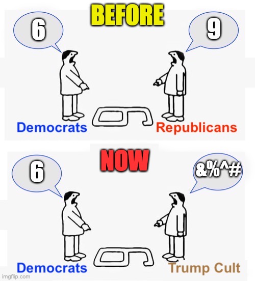 TRUMP CULT | BEFORE; NOW | image tagged in donald trump,republicans,democrats,cult,maga,right wing | made w/ Imgflip meme maker