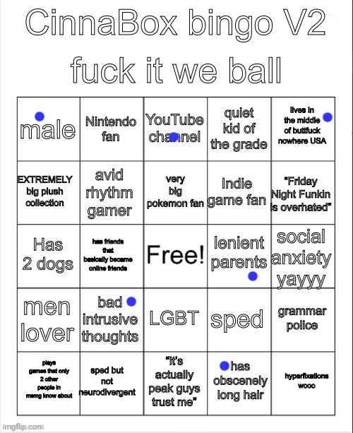 mid | image tagged in cinnabox bingo 2 | made w/ Imgflip meme maker