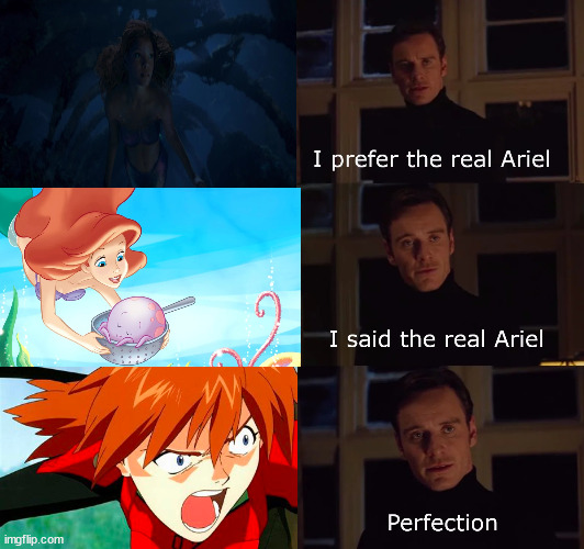 asuka is thr real ariel | image tagged in the real ariel meme,asuka langley soryu,neon genesis evangelion,the little mermaid,funny memes | made w/ Imgflip meme maker