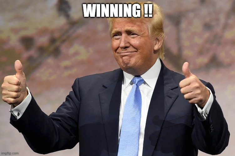 trump winning | WINNING !! | image tagged in donald trump winning | made w/ Imgflip meme maker