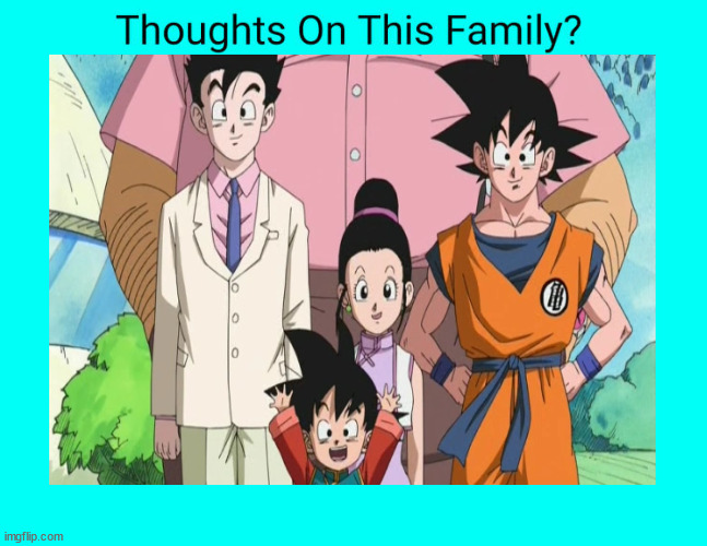 thoughts on the son family ? | image tagged in thoughts on this family,anime,dragon ball z,son family,dragon ball | made w/ Imgflip meme maker