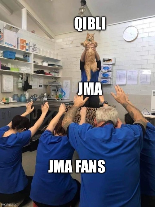 All Hail The Cat | QIBLI; JMA; JMA FANS | image tagged in all hail the cat | made w/ Imgflip meme maker