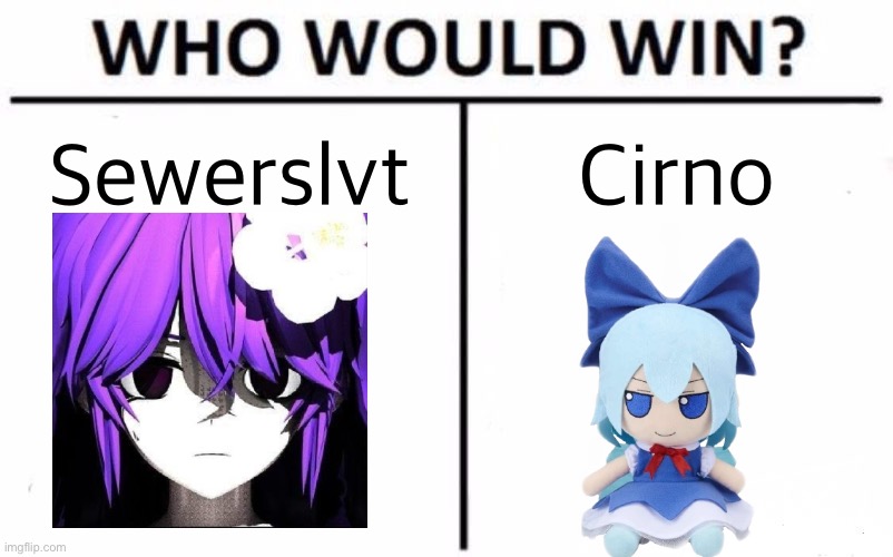 Who Would Win? | Sewerslvt; Cirno | image tagged in memes,who would win | made w/ Imgflip meme maker