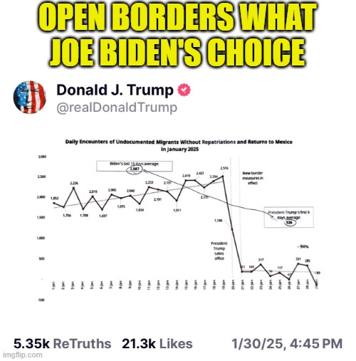 Bidens Choice | OPEN BORDERS WHAT JOE BIDEN'S CHOICE | image tagged in joe biden,fjb,trump,illegal immigration,maga,america first | made w/ Imgflip meme maker