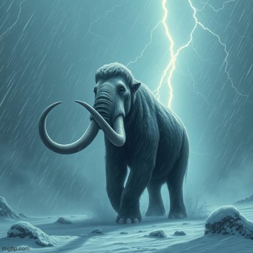 new wise mystical mammoth in a snowstorm with lightning just dropped | made w/ Imgflip meme maker