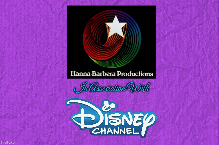 Hanna-Barbera on Disney Channel | In Association With | image tagged in generic purple background,disney,disney channel,flintstones,scooby doo,fred flintstone | made w/ Imgflip meme maker