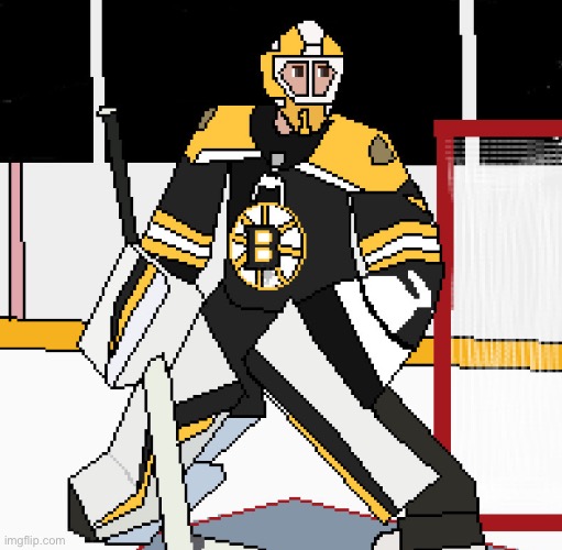 Made this a while ago. Thought I’d post it here | image tagged in art,pixel art,boston bruins,nhl,hockey,msmg | made w/ Imgflip meme maker