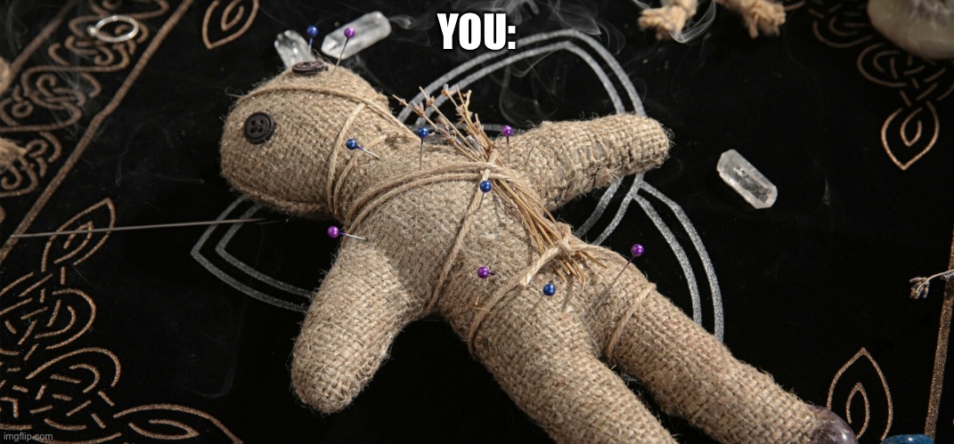 Voodoo Doll | YOU: | image tagged in voodoo doll | made w/ Imgflip meme maker