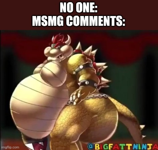 Its bowser fart | NO ONE:
MSMG COMMENTS: | image tagged in bowser fart photo meme | made w/ Imgflip meme maker