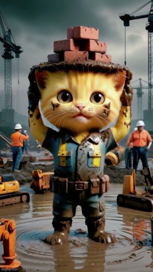 Construction Cat | image tagged in cats | made w/ Imgflip meme maker