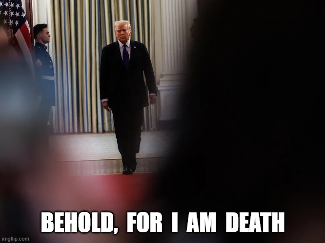 Samael | BEHOLD,  FOR  I  AM  DEATH | image tagged in angel of death | made w/ Imgflip meme maker