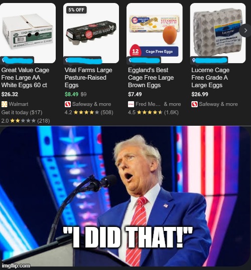 Day 12. Promises Broken (and made worse) | "I DID THAT!" | image tagged in trump derp,federal,protections,agriculture,bird flu,duh | made w/ Imgflip meme maker