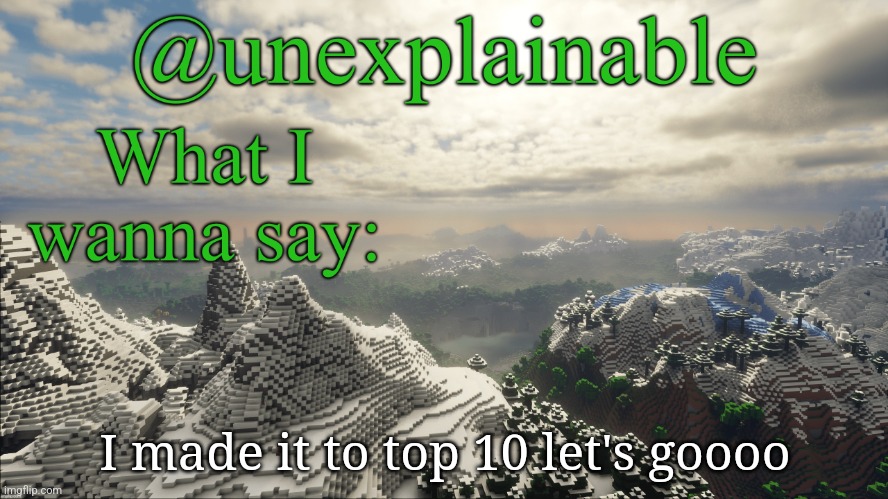 What I have to say: | I made it to top 10 let's goooo | image tagged in what i have to say | made w/ Imgflip meme maker