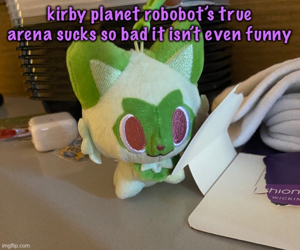 Scrimblo | kirby planet robobot’s true arena sucks so bad it isn’t even funny | image tagged in scrimblo,cinnabox announcement | made w/ Imgflip meme maker