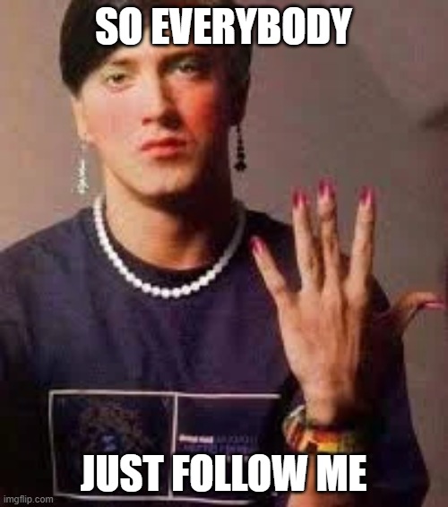 SO EVERYBODY JUST FOLLOW ME | made w/ Imgflip meme maker