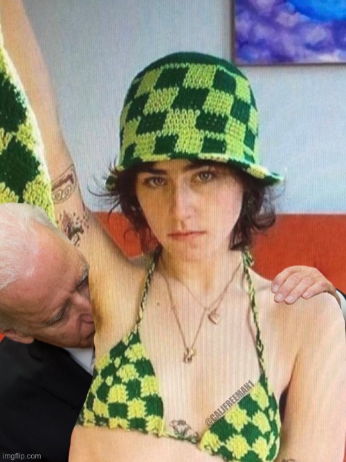 Ella Emhoff gets inspected… | @CALJFREEMAN1 | image tagged in joe biden,donald trump,creepy joe biden,maga,democrats,stupid liberals | made w/ Imgflip meme maker