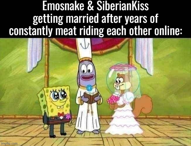 Real | Emosnake & SiberianKiss getting married after years of constantly meat riding each other online: | made w/ Imgflip meme maker