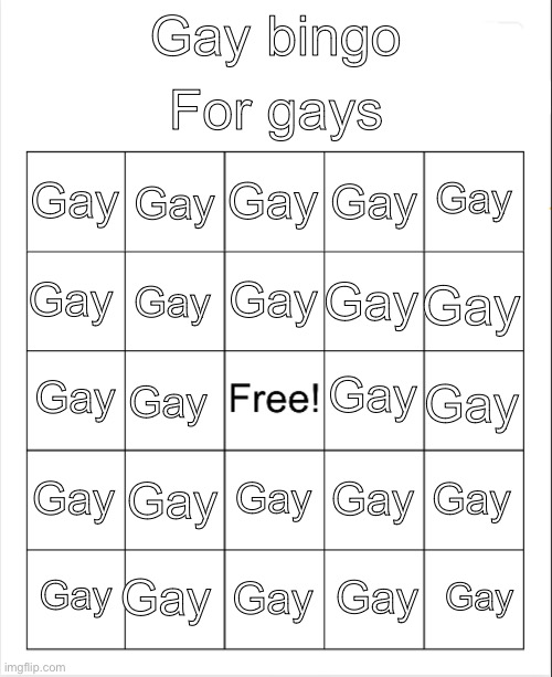 High Quality Gay bingo Blank Meme Template