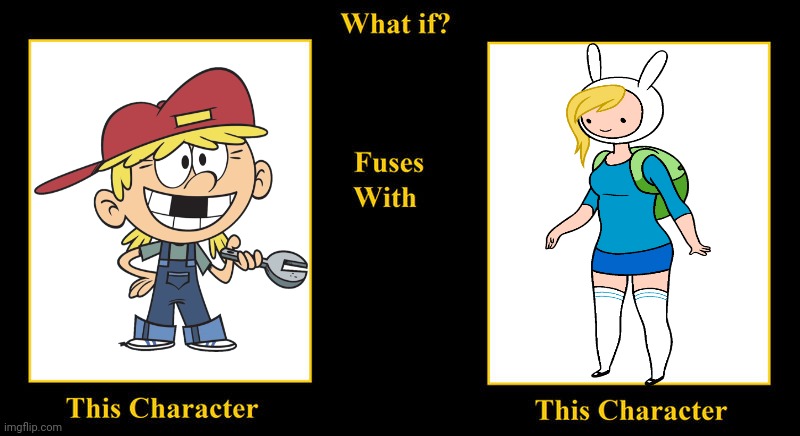 Lana Loud Fuses With Fionna Campbell | image tagged in blank fusion meme,lana loud,fionna the human,adventure time,the loud house,tomboys | made w/ Imgflip meme maker