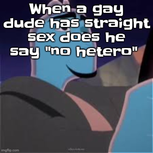 Meh. | When a gay dude has straight sex does he say "no hetero" | image tagged in meh | made w/ Imgflip meme maker