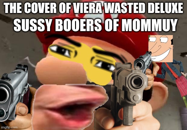 Viera wasted deluxe | SUSSY BOOERS OF MOMMUY; THE COVER OF VIERA WASTED DELUXE | image tagged in mario wtf,rita pinata,kwill945 | made w/ Imgflip meme maker