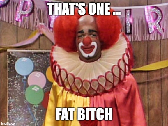 Homey the Clown | THAT'S ONE ... FAT BITCH | image tagged in homey the clown | made w/ Imgflip meme maker