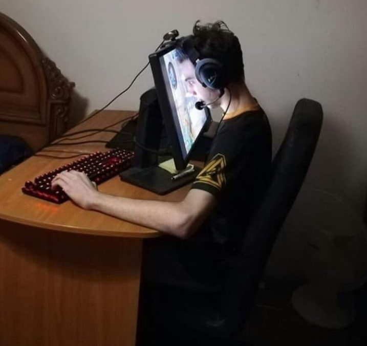 Face to screen Blank Meme Template