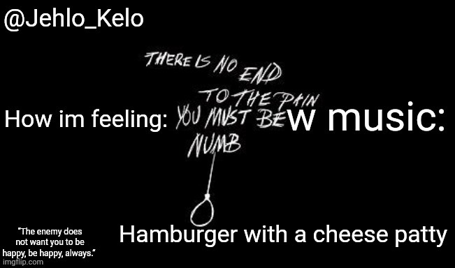 Jehlo Kelo Template | Hamburger with a cheese patty | image tagged in jehlo kelo template | made w/ Imgflip meme maker