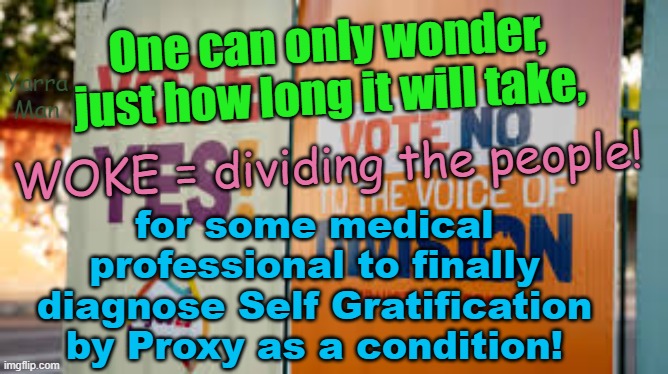 Okay so Trump Derangement Syndrome is a extreme psychotic condition, so is WOKE! | One can only wonder, just how long it will take, Yarra Man; WOKE = dividing the people! for some medical professional to finally diagnose Self Gratification by Proxy as a condition! | image tagged in the view,cnn,nbc,bbc,progressives,abc australia and us | made w/ Imgflip meme maker