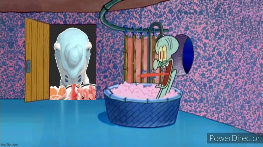 MICO Merlion drops in Squidwards house | made w/ Imgflip meme maker