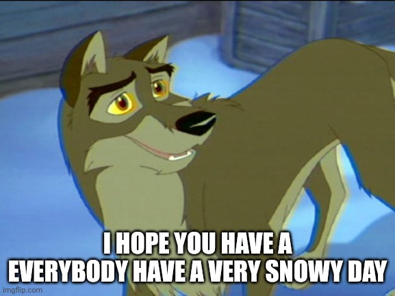 I Hope You Have A Everybody Have A Very Snowy Day | I HOPE YOU HAVE A EVERYBODY HAVE A VERY SNOWY DAY | image tagged in balto,universal studios,1995,balto 1995 | made w/ Imgflip meme maker