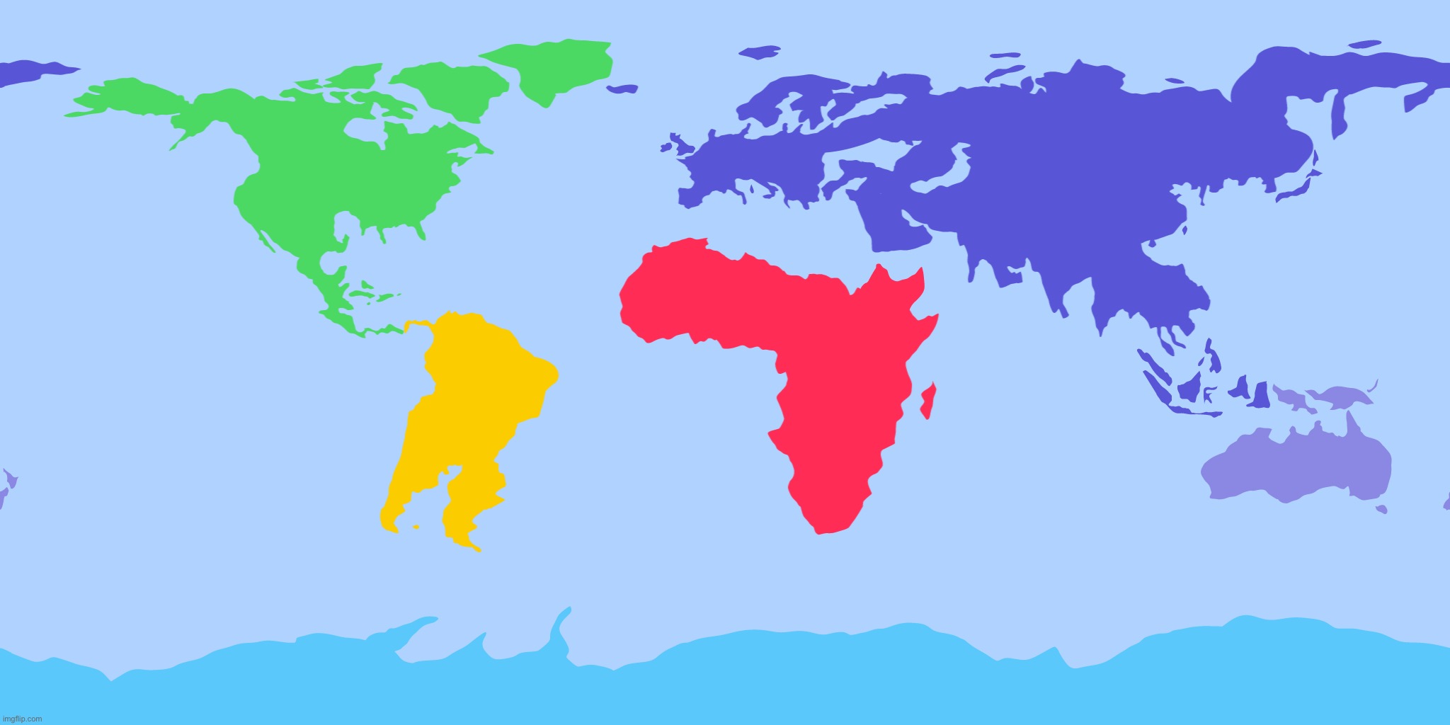 World map, but every continent has extra peninsulas | image tagged in cursed,world map,geography | made w/ Imgflip meme maker