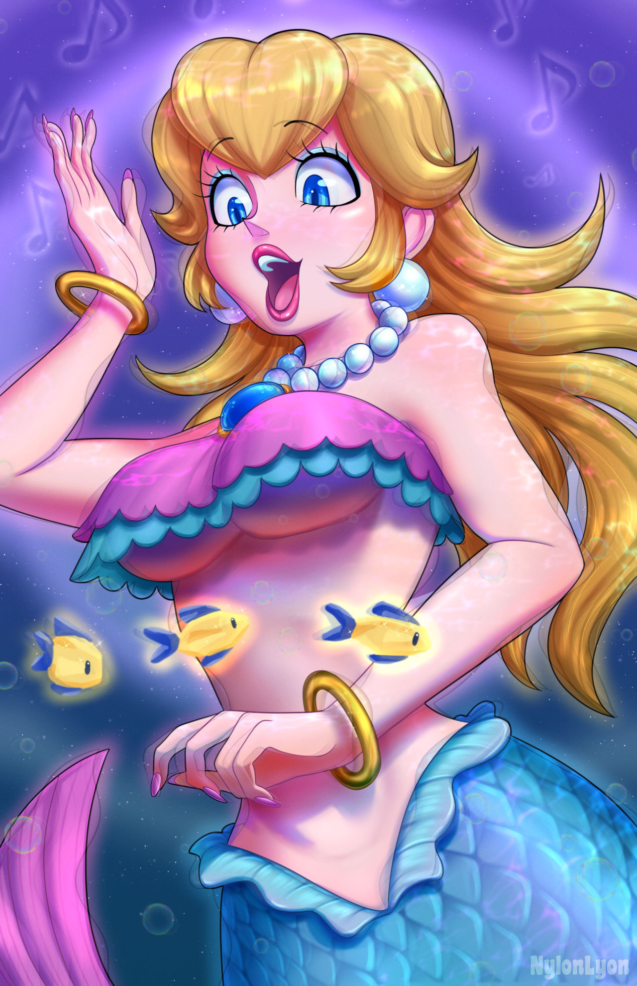 mermaid peach Blank Meme Template