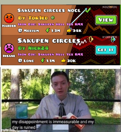 sakupen circles | image tagged in my dissapointment is immeasurable and my day is ruined,geometry dash | made w/ Imgflip meme maker