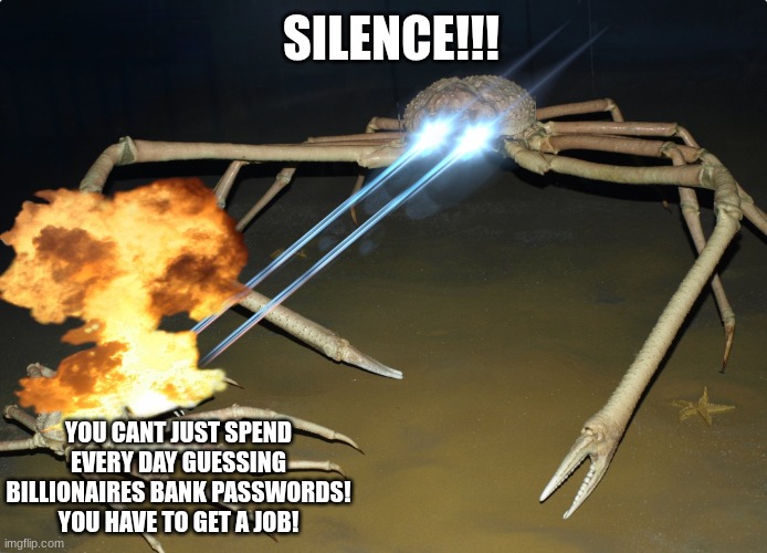 silence mortal | SILENCE!!! YOU CANT JUST SPEND EVERY DAY GUESSING BILLIONAIRES BANK PASSWORDS! YOU HAVE TO GET A JOB! | image tagged in silence,identity theft,fyp,funny memes,funny,get a job | made w/ Imgflip meme maker