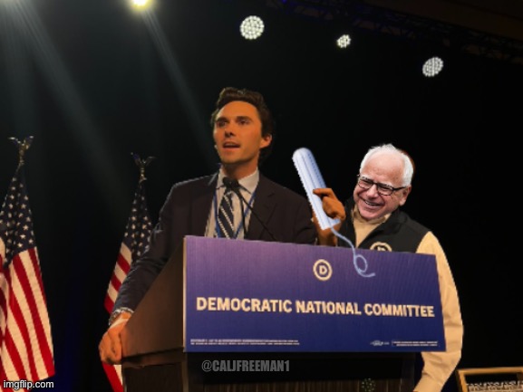 David Hogg, accepting the DNC vice chair position | @CALJFREEMAN1 | image tagged in kamala harris,donald trump,joe biden,dnc,maga,stupid liberals | made w/ Imgflip meme maker