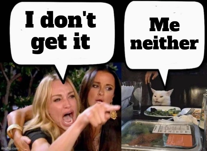 Don't eat the Cat | I don't get it Me neither | image tagged in don't eat the cat | made w/ Imgflip meme maker