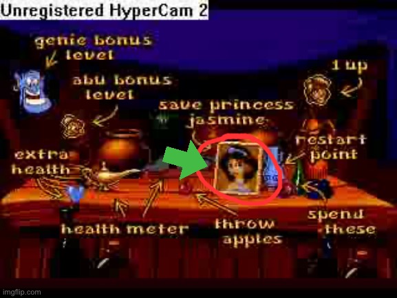 Rescuing the Girl - Aladdin (Sega Genesis) | image tagged in aladdin,disney,princess,girl,sega,disney princess | made w/ Imgflip meme maker