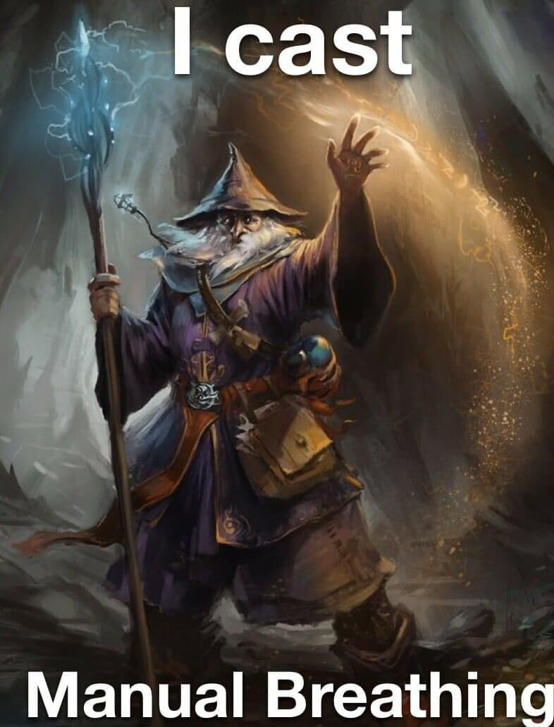 I cast manual breathing Blank Meme Template