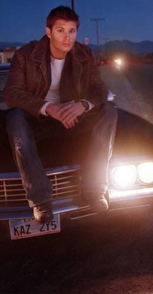 Totally Did No Crop Someone Out.... XD | image tagged in supernatural,dean winchester,jensen ackles,1967 chevy impala,cutes,hehh | made w/ Imgflip meme maker