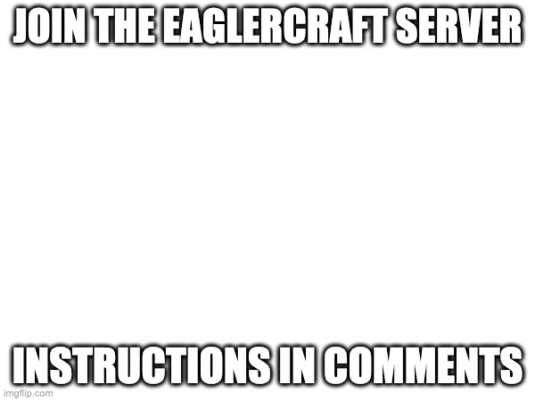 advert | JOIN THE EAGLERCRAFT SERVER; INSTRUCTIONS IN COMMENTS | image tagged in advertisement | made w/ Imgflip meme maker