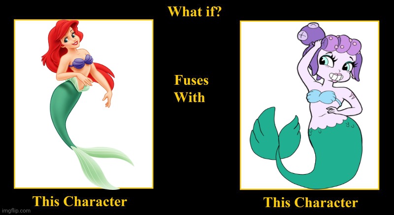 What if Ariel Fuses With Cala Maria | image tagged in what if fuses,ariel,cala maria,cuphead,disney princess,the little mermaid | made w/ Imgflip meme maker