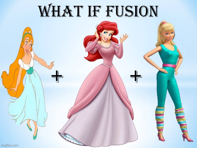 What if Thumbelina + Ariel + Barbie (Triple Fusion) Voiced By Jodi Benson | image tagged in what if this character fuses 2,jodi benson,ariel,barbie,thumbelina,same voice actor | made w/ Imgflip meme maker