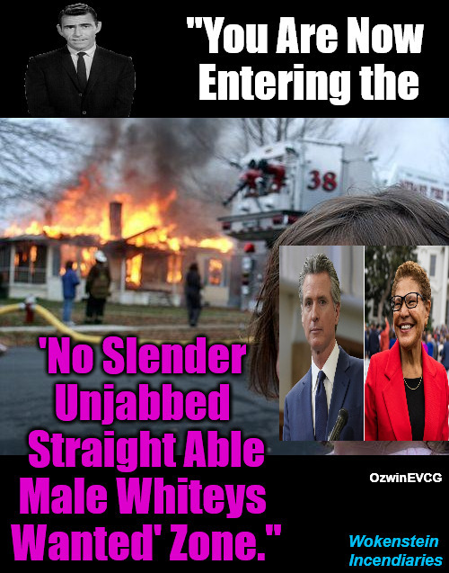 Wokenstein Incendiaries | image tagged in twilight zone,woke,liberal logic,government corruption,politicians suck,california fires | made w/ Imgflip meme maker