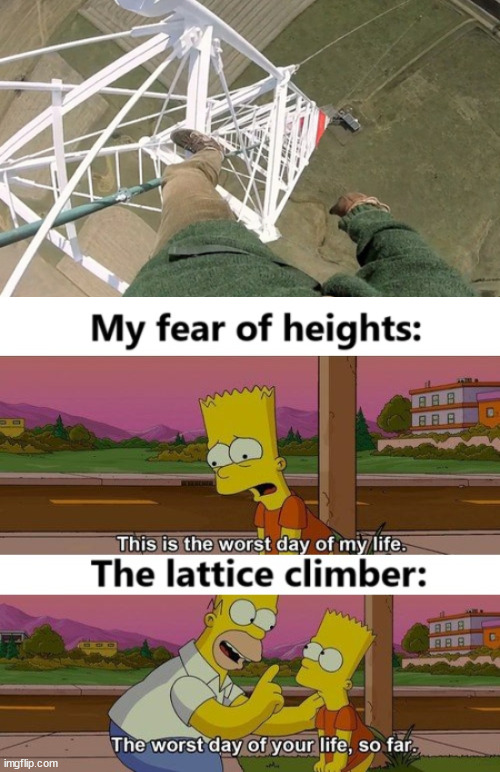 This is the worst day of my life | image tagged in climbing,lattice climbing,the simpsons,nostalgia,latticeclimbing,meme | made w/ Imgflip meme maker