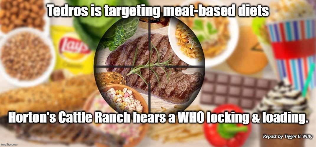 Tedros is targeting meat-based diets | made w/ Imgflip meme maker